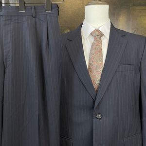 Jos‎ A Bank 44R 38 x 28 2Pc Navy Pinstriped 100% Wool Hopsack 2Btn Suit